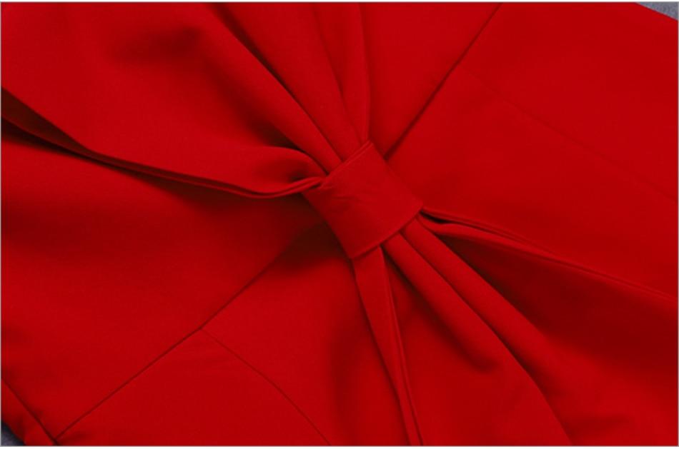 ADYCE Vestidos Elegant Strapless Bow Sexy Red Celebrity Rompers Jumpsuit - Y2743