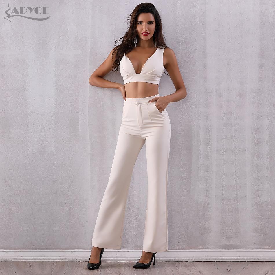 Rahul DYCE 2 Two Pieces Sets Tops & Pant Full Length Back Zipper Night Out Celebrity Evening Party Jumpsuits - Y2689