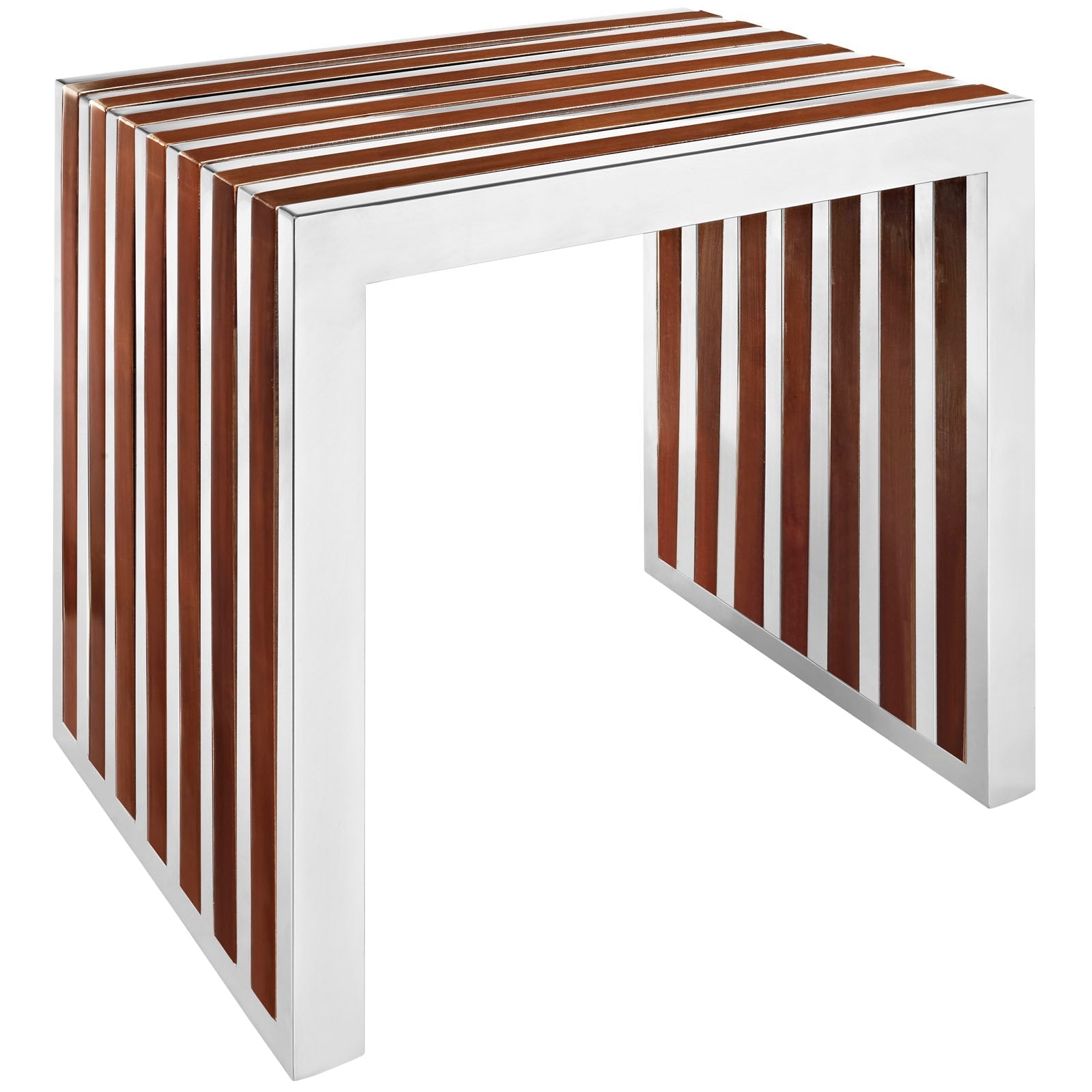 Modway Gridiron Small Wood Inlay Bench - Walnut - EEI-1429
