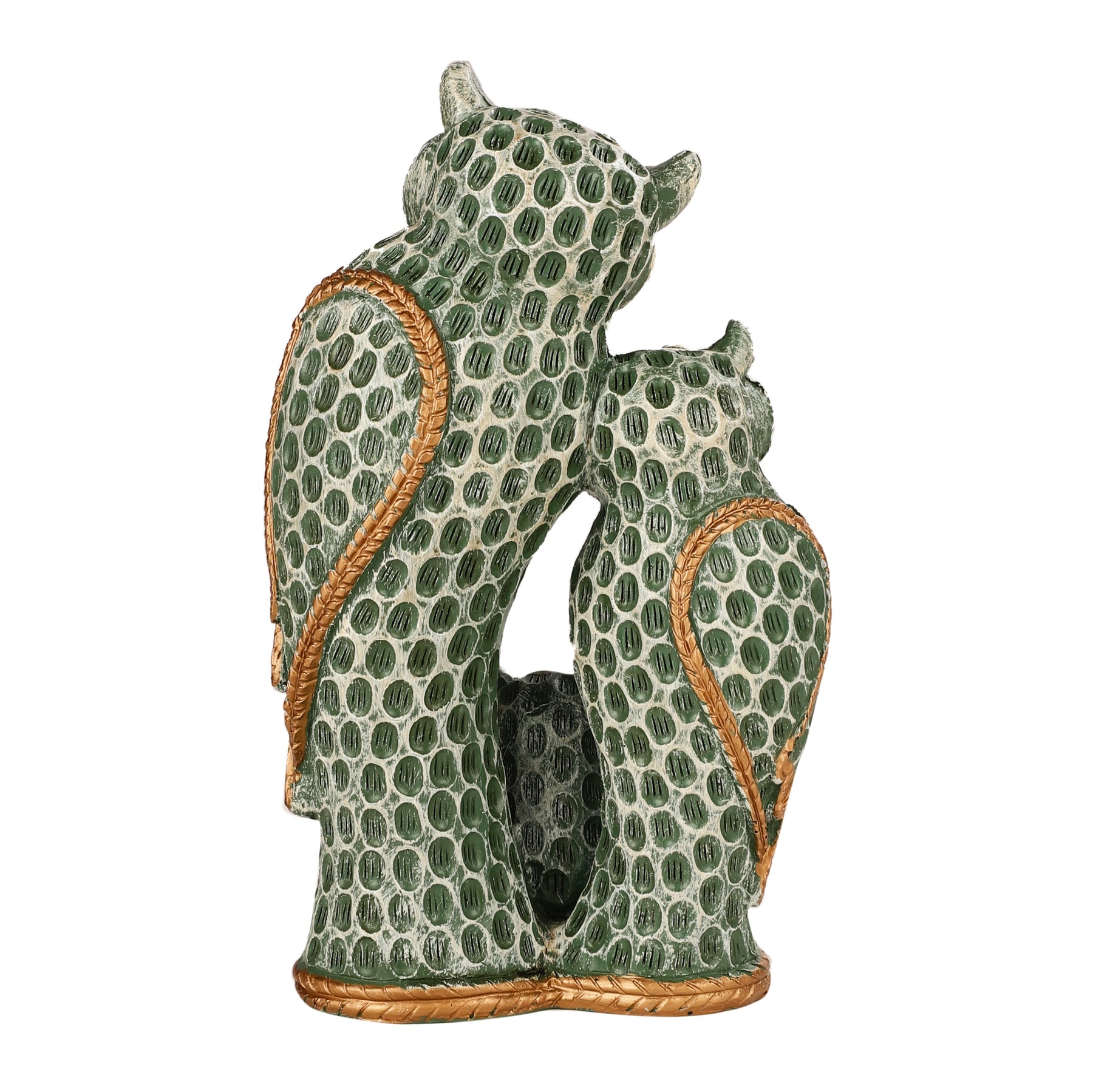 The Loving Owl Family Statue (Green)
