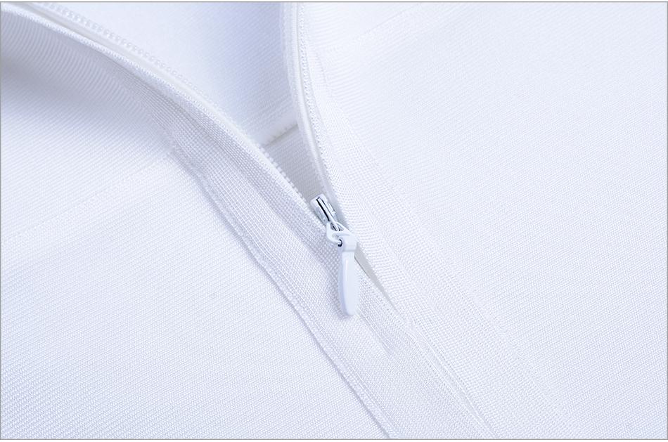 ADYCE O-neck Runway Solid White Mini Evening Knitted Dress

