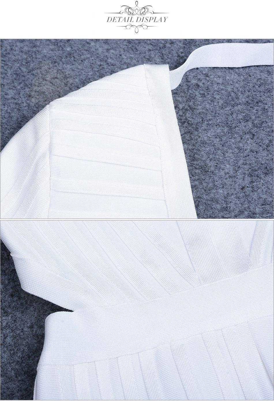 ADYCE White Long Sleeve V-neck Backless Fashion Party Runway Bandage Jumpsuit - H3314
