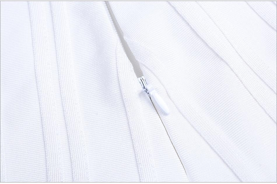ADYCE White Long Sleeve V-neck Backless Fashion Party Runway Bandage Jumpsuit - H3314
