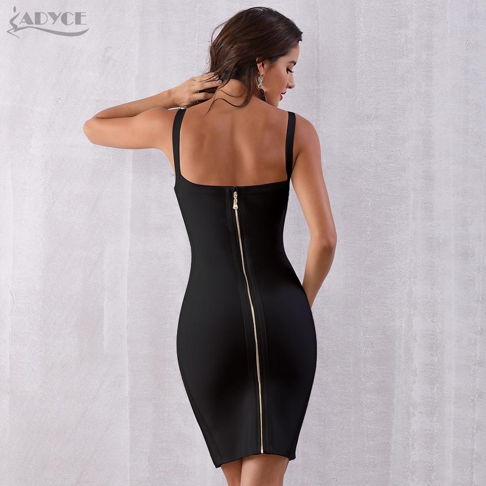 ADYCE Vestidos Spaghetti Strap Sleeveless Bodycon Celebrity Evening Party Dress - H5138
